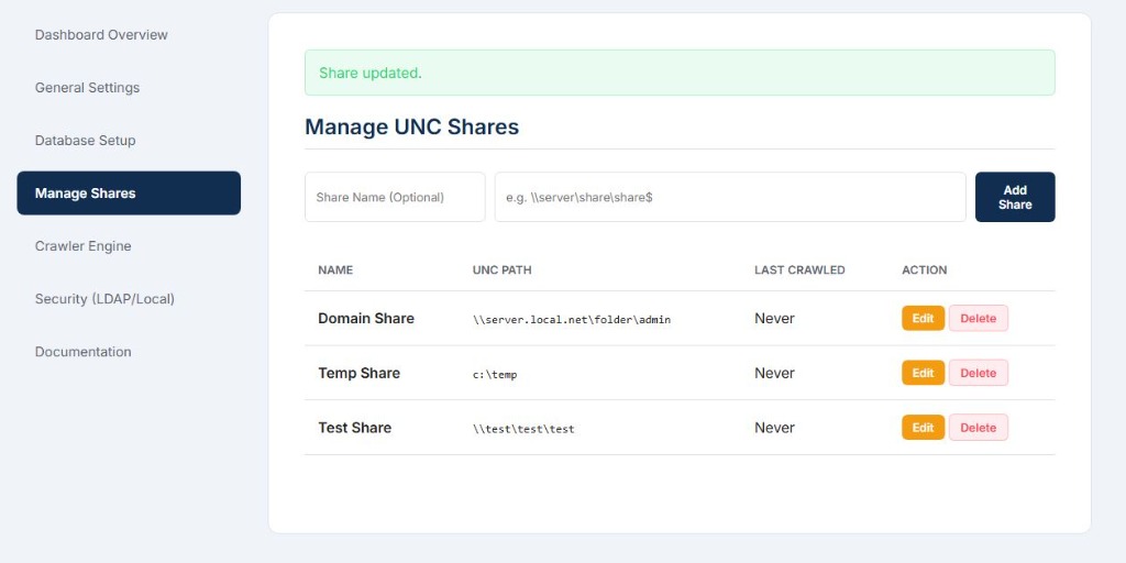Manage Shares